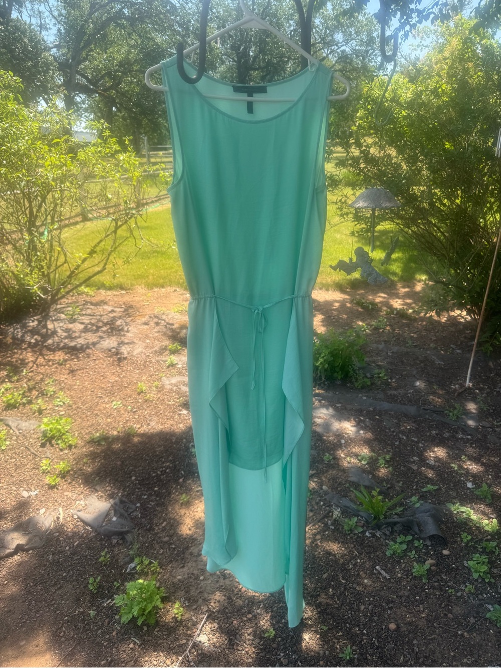 BCBGMaxAzria Sleeveless Mint Green High-Low Maxi Dress